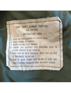 Coat mans combat tropical US Vietnam 1967 Ref Barrell