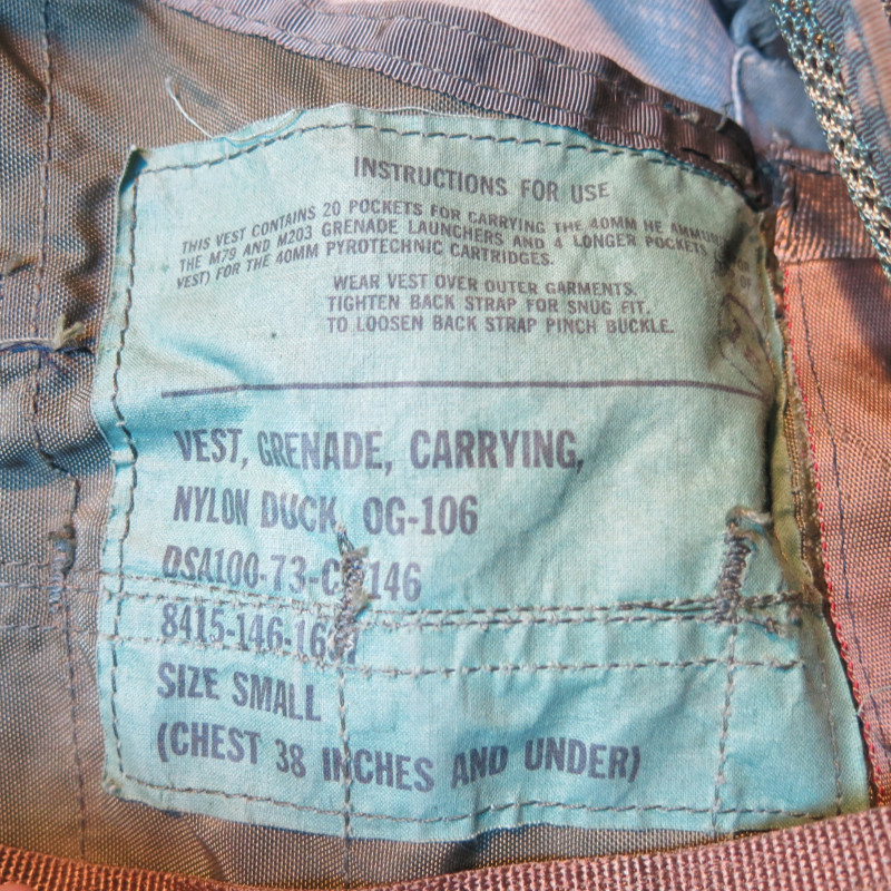 Gilet M79 lance grenade 1973 ref vn 214