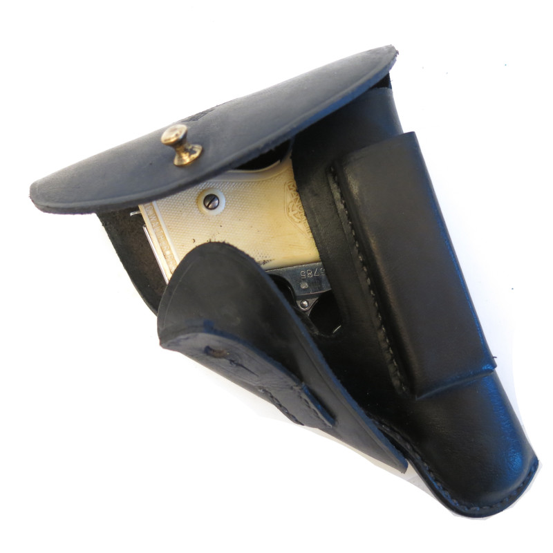 Etui cuir noir Walther PPK avec grand aigle 