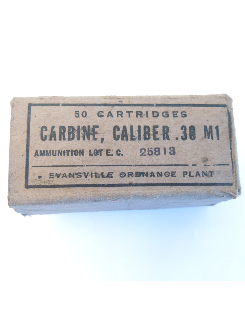 Boite vide originale de cartouches carabine USM1 1944 Evansville c66