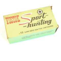 Boite de 50 cartouches  22 long rifle Vostok etui acier laqué 