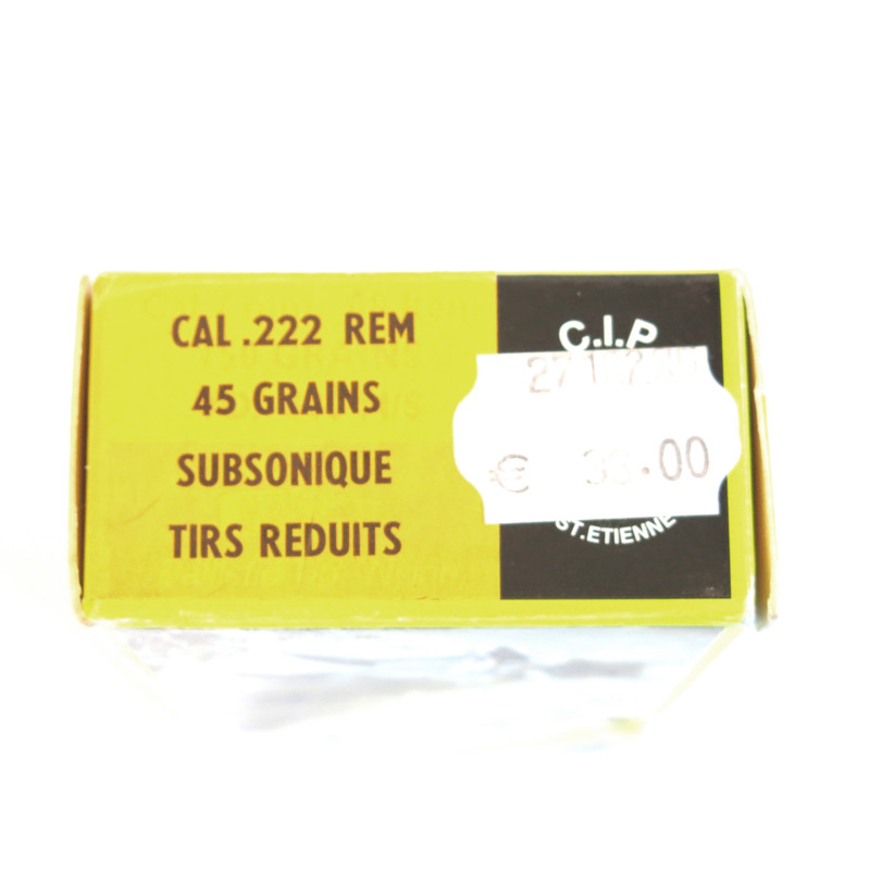 Boite de 20 cartouches 222 REM Subsonique pour silencieux 