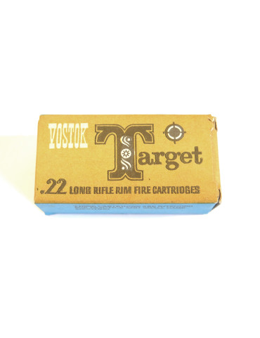 Boite de 50 cartouches 22 long rifle Vostok target etui laiton 