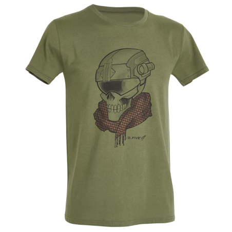 T-Shirt D.Five Skull with Helmet vert (Taille L)