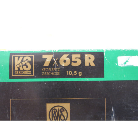 Boite de 20 cartouches 7 x 65 R fab RWS 10.5 g + boite plastique