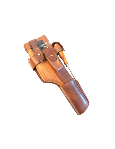 Etui crosse bois avec cuir pistolet C96 MAUSER modèle 1912 -1916 Ref 191204