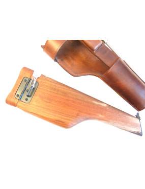 Etui crosse bois avec cuir pistolet C96 MAUSER modèle 1912 -1916 Ref 191204