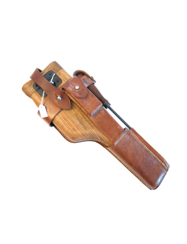 Etui crosse bois avec cuir pistolet C96 MAUSER modèle 1912 -1916 Ref 191203