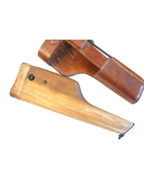 Etui crosse bois avec cuir pistolet C96 MAUSER modèle 1912 -1916 Ref 191203