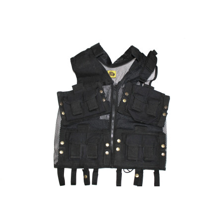 Gilet tactique ultra léger multipoches noir