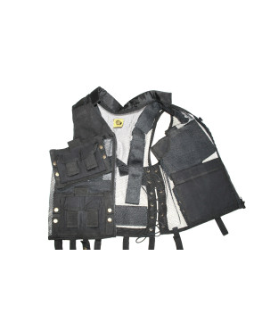 Gilet tactique ultra léger multipoches noir