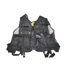 Gilet tactique avec dos aéré multi poches noir