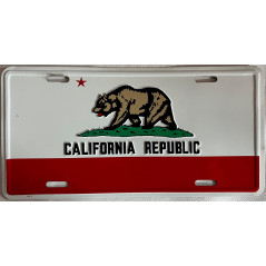plaque Métallique drapeau californien 30 x 15 cm