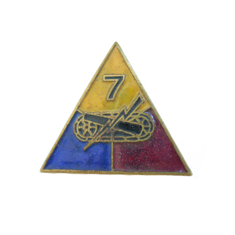 Insigne emaillé original 7 th tankiste ref bo 12  