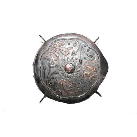 Superbe Boussole astrologique en métal asiatique gravée ref 101