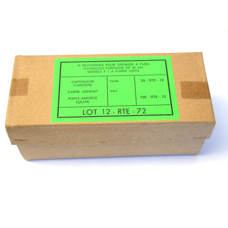 Boite vide recharges grenade à fusil 40 mm armée Française Réfc 50 