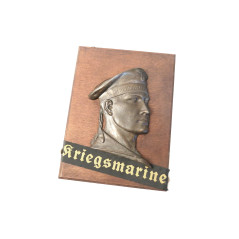 Tête de soldat regule  kriegsmarine 39/45 sur bois 