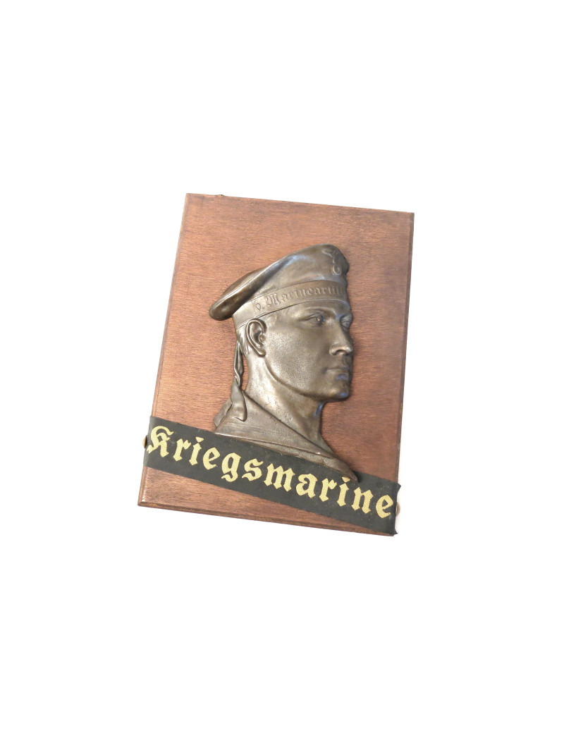 Tête de soldat regule kriegsmarine 39/45 sur bois 