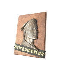 Tête de soldat regule  kriegsmarine 39/45 sur bois 
