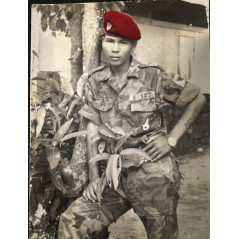 Photo originale soldats Para ARVN E-127 signée