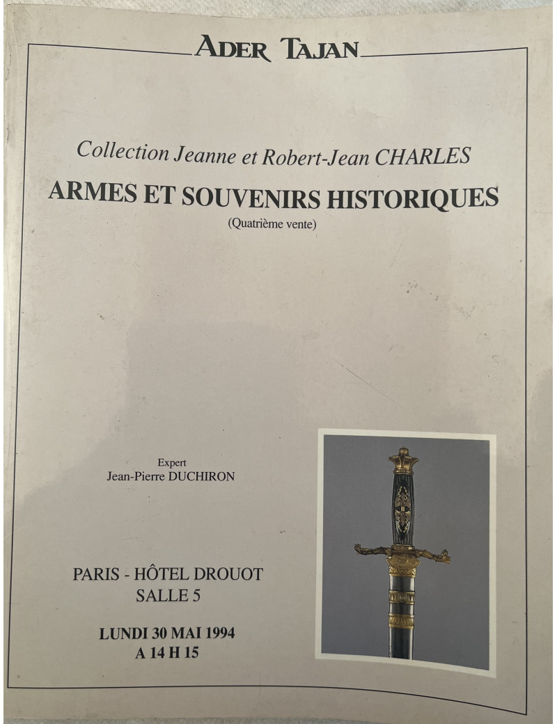 Livre de vente Armes et souvenirs historiques d'Ader Tajan