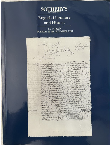 Album de vente de Sotheby's spécial English literature and History