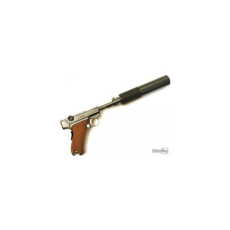 Silencieux pour pistolet P08 Luger avec adaptateur