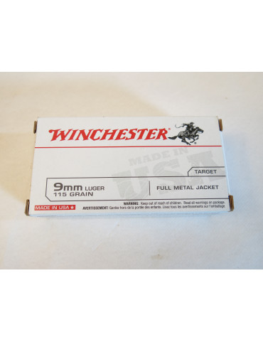 9 para LUGER boite de 50 cartouches Winchester FMJ 115 GR catégorie B 