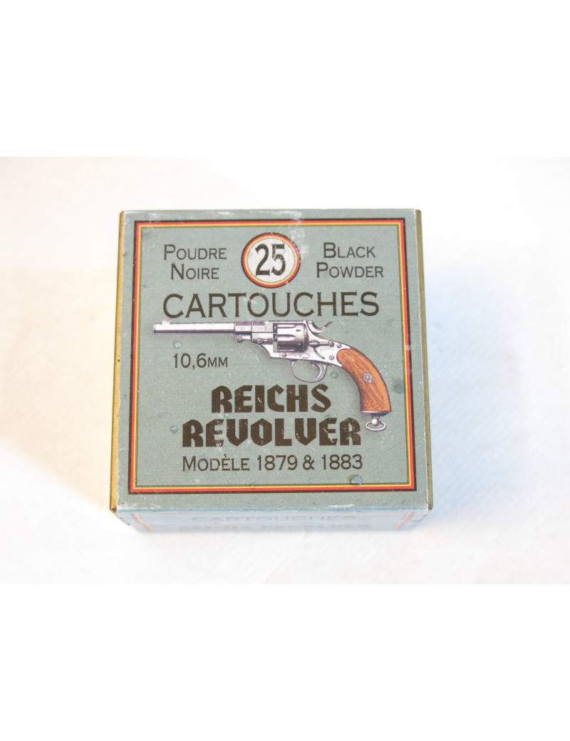 Boite de 25 cartouches 10.6 Reich revolver poudre noire 