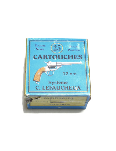 Boite de 25 cartouches 12 mm a broche systeme Lefaucheux 