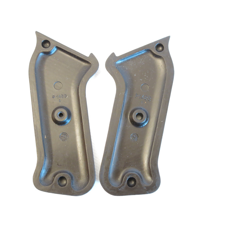 Paire de plaquettes bakélite MP38 ou MP40 marron 