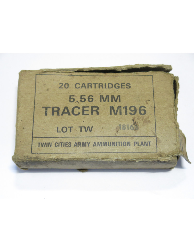 Boite vide cartouches calibre 5.56 tracante M196 ref c 60 