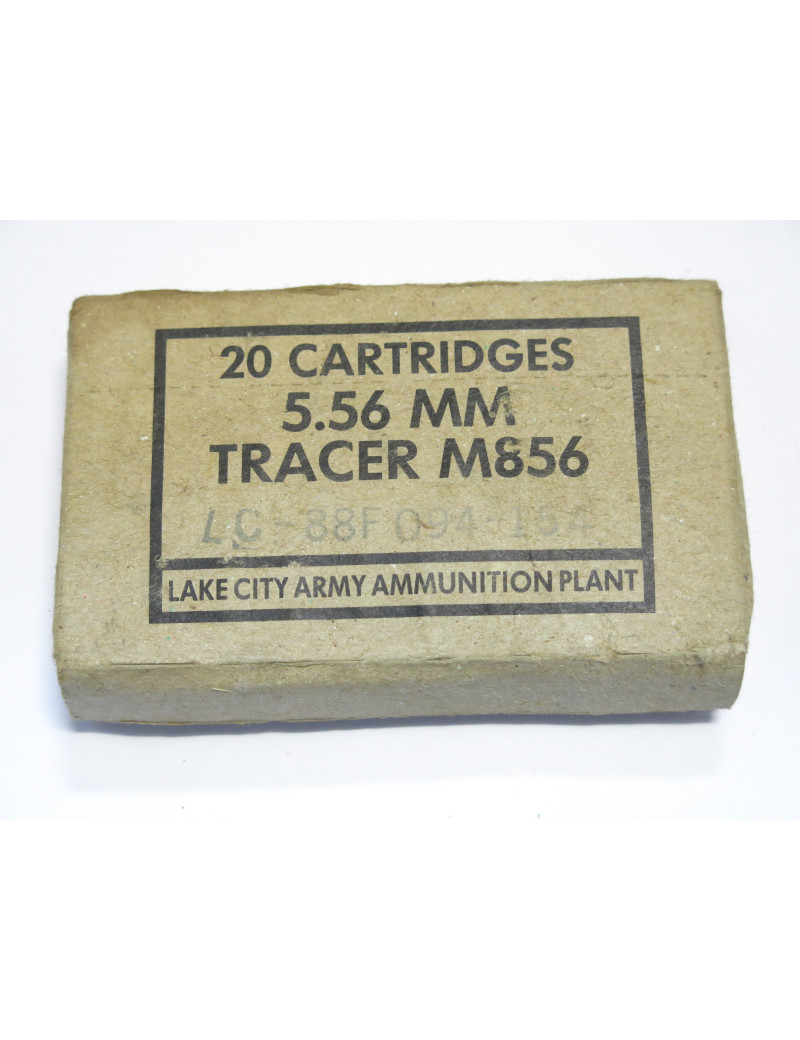 Boite vide cartouches calibre 5.56 tracante M 856 ref c 60 