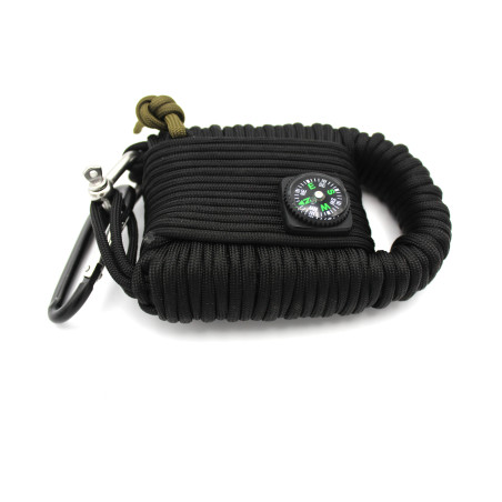 Kit de survie PARACORDE de 23 éléments noir