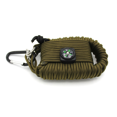 Kit de survie PARACORDE de 23 éléments vert