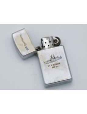 Zippo slim original de 1974 gravé bateau USS Decatur US Vietnam ref 80 