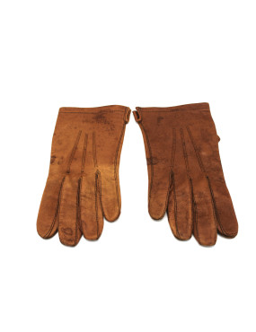 Paire de gants cuir marron...