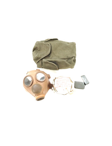 Kit masque à gaz Mle 63 avec housse masque cartouche et verres