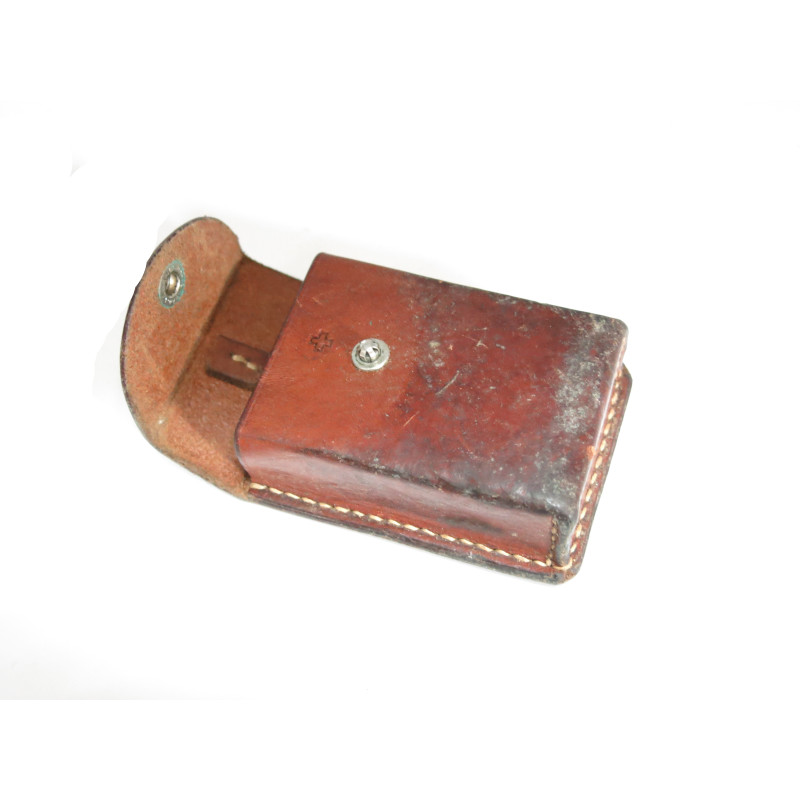 Porte boussole cuir modele artillerie Suisse box 205
