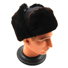 Ouchanka (chapka) marron et noire capitonnée