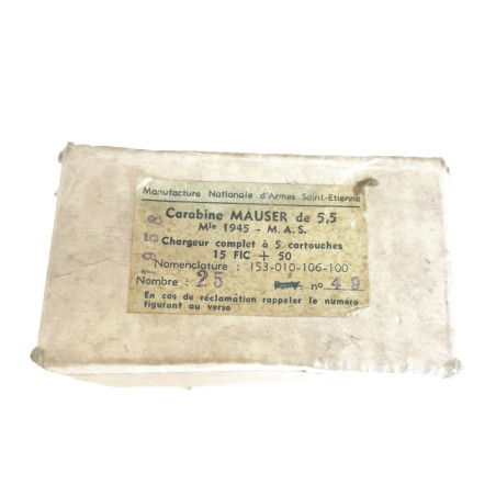 Boite vide d'origine pour 25 chargeurs carabine Mas 46 box 210 