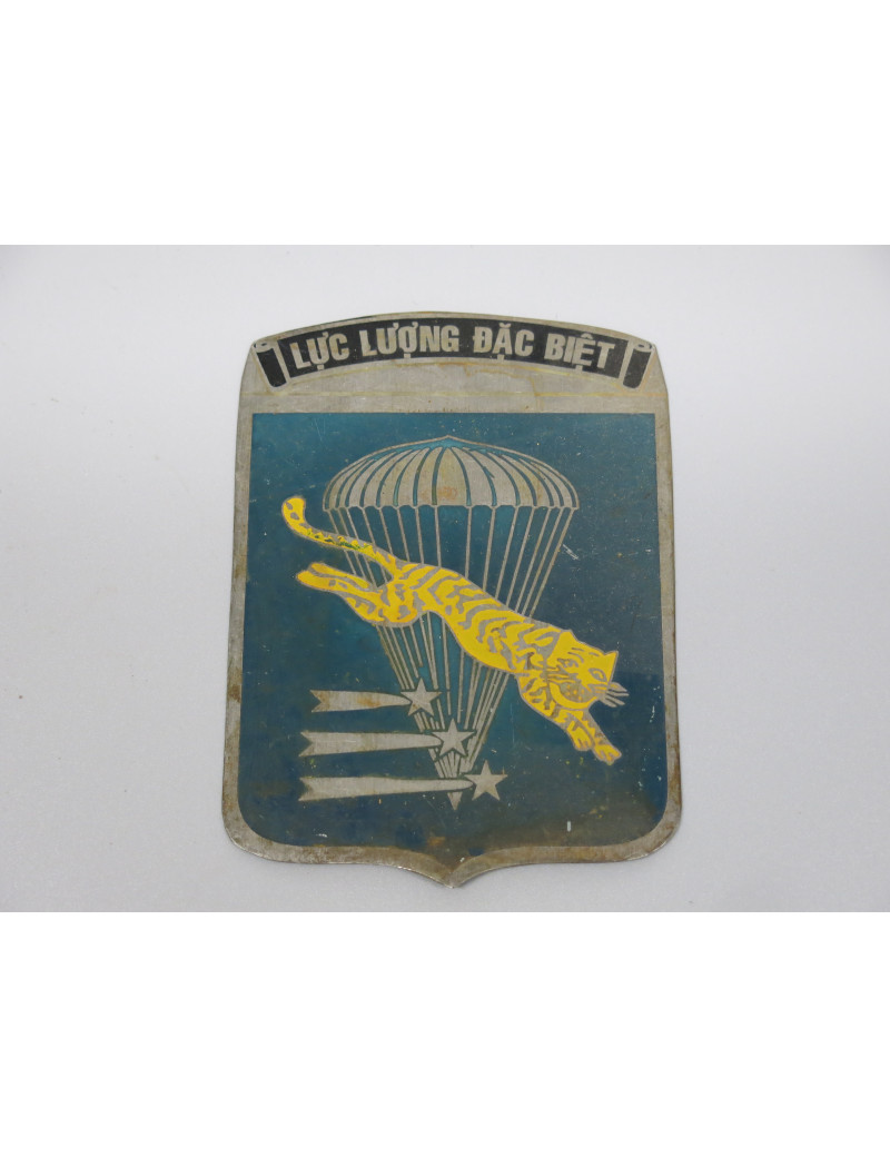 Plaque Airborne ranger originale ARVN Vietnam Luc Luong Dac Niet ref 36 box 211