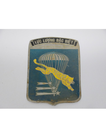 Plaque Airborne ranger originale ARVN Vietnam Luc Luong Dac Niet ref 36 box 211