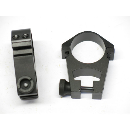 Collier  de lunette  alu  noir  diametre 30 mm  rail 11 mm  ref  866 box 219