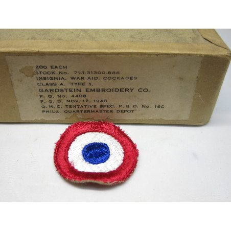 Boite vide 1943 pour insigne tissu cocarde France  ref box 195 