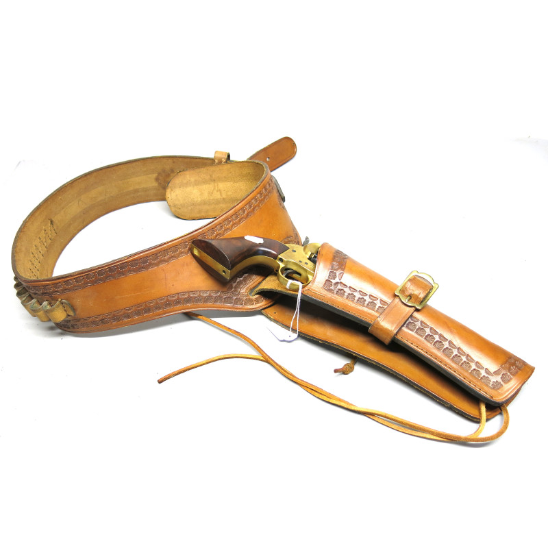 Etui cuir revolver poudre noire type western ref et 458 