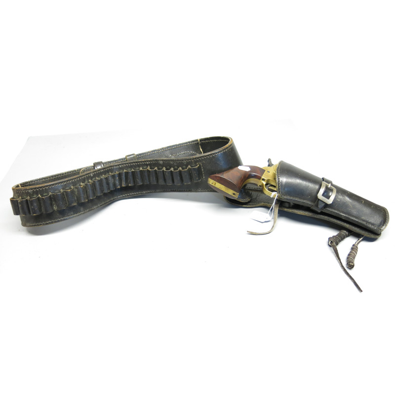 Etui cuir revolver poudre noire type western ref et 499