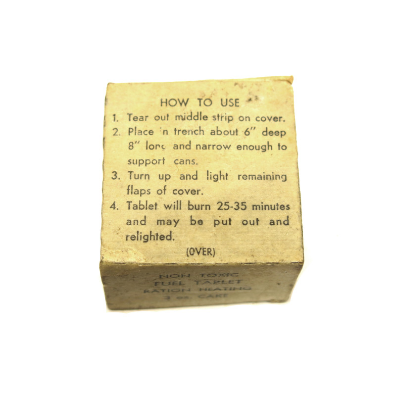 Boite pleine Fuel tablet ration heating ref 100 