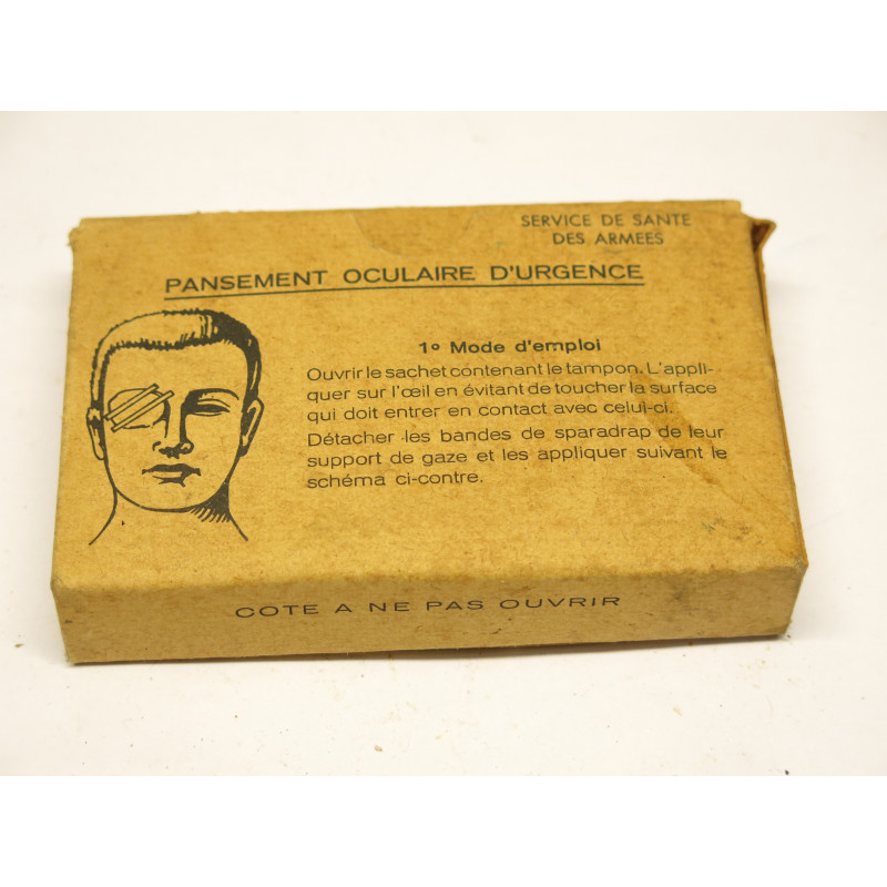 Boite carton pansement oculaire d'urgence Armée Francaise  ref 166 