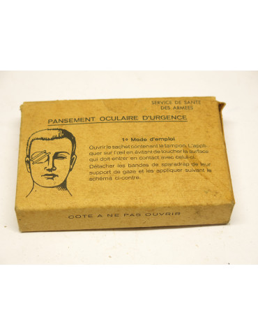 Boite carton pansement oculaire d'urgence Armée Francaise ref 166 